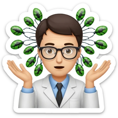 I want an emoji of a crazy data scientist fixing bugs sticker