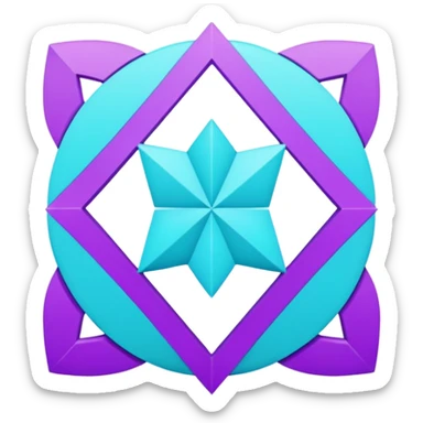 
purple and cian symbol correct sticker