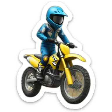 Homme cagoule sur un motocross en roue arrière sticker