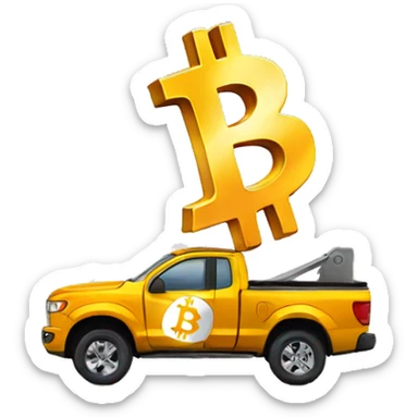 bitcoin on a pickup sticker