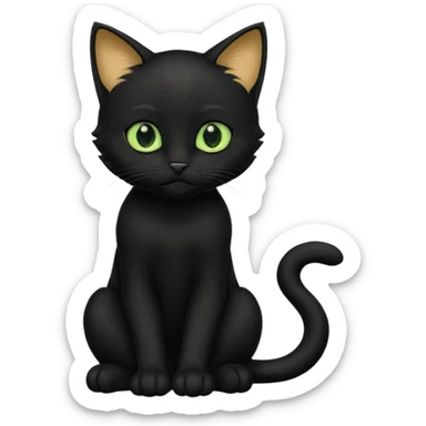Chat noir peinture mignon assise peinture sticker