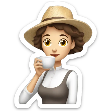 Relax France woman drinking blacktea sticker
