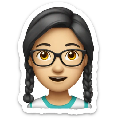 dorky pretty Vietnamese woman sticker