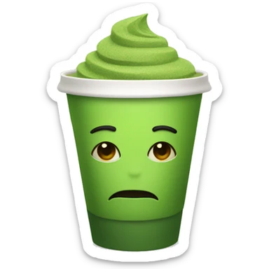 Matcha in a To go cup without face  sticker