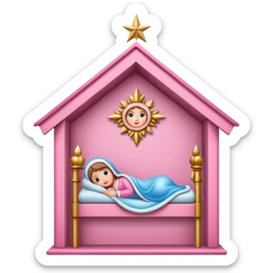 pink christmas crib sticker