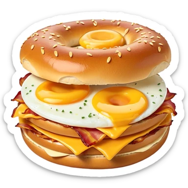 Bacon egg and cheese bagel sticker