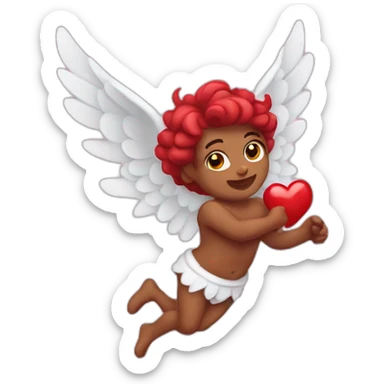 flying cupid sticker