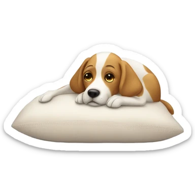 dog resting on soft pillow skinnier dog sticker