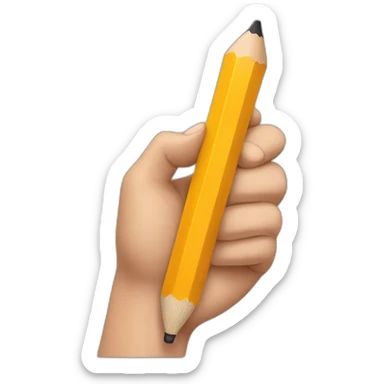 hand holding a big pencil in fist sticker