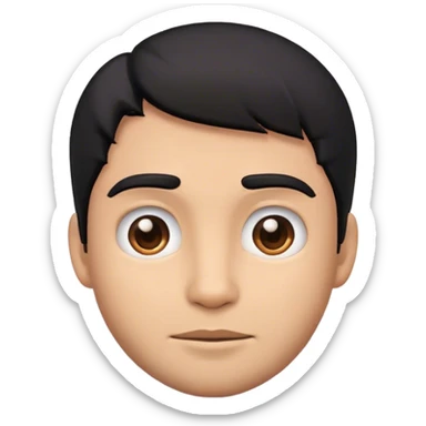 A simple male emoji with black hair, a neutral facial expression, and looking straight ahead. No extra details or accessories sticker