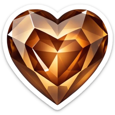 brown heart painted like a diamond sticker