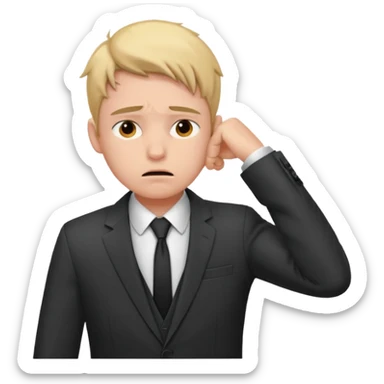 a liittle tired and frustrated entepreneur (only his face). with suit and only a little bit emotional face. young entepreneurs with various suits, but in classic colours. various hair. one person per one emoji. give me a few options  sticker