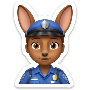 judy hopps with police suit from zootopia, pixar sticker