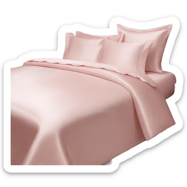 Light pink silk bedding set sticker