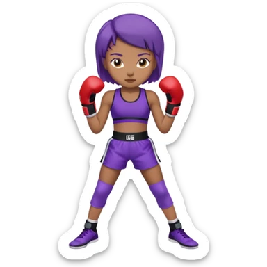 now make a girl whose black in purple kickboxin sticker
