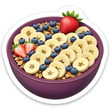 Vaso con açai, que lleve granola plátano arándanos y frutillas sticker