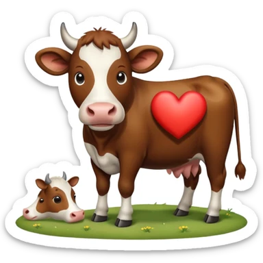 vaca con corazon para copiar y pegar en chat sticker