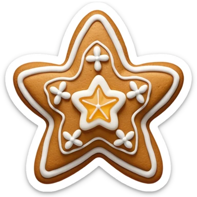gingerbread cookie in star with 5  shape sticker