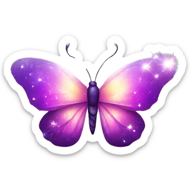 Purple-Shiny-Gem-Crystal-Glitter-Galaxy-Gradient-Sparkle-Stars-Glass-Butterfly sticker
