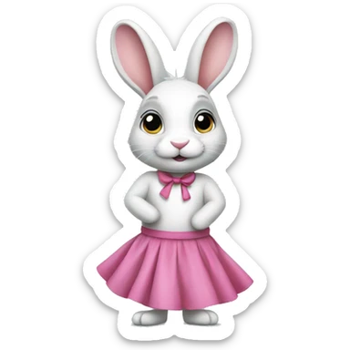 Rabbit with pink skirt  sticker