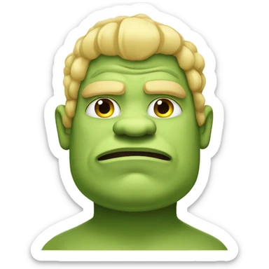 Fat ogre with blond hair and long eyelashes  sticker