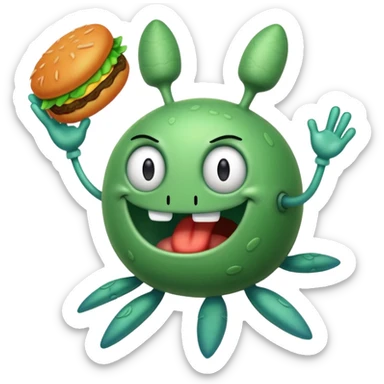 Plankton Stealing The Secret Formula For The Krabby Patties  sticker