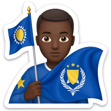 Black man holding bosnia flag sticker