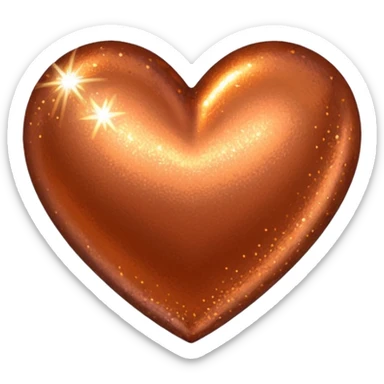 Orangey copper sparkly heart sticker