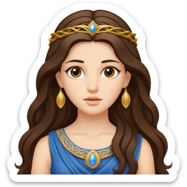 greek goddess long brunette hair sticker