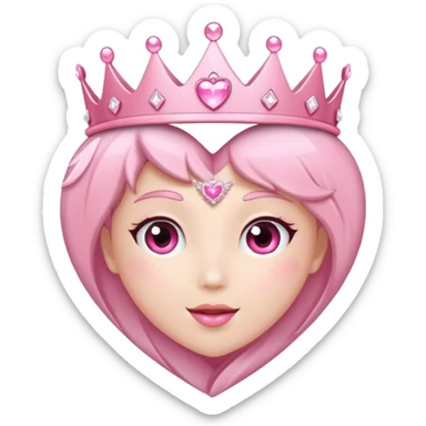 sakura heart with a sparkling tiara sticker