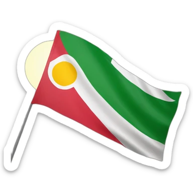 Flag of Madagascar with a sun in the background sticker