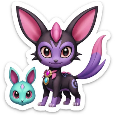 Meloetta-Skitty-Espeon-Spyro-Toothless-Stitch-Pokémon-Fakémon-creature-hybrid sticker