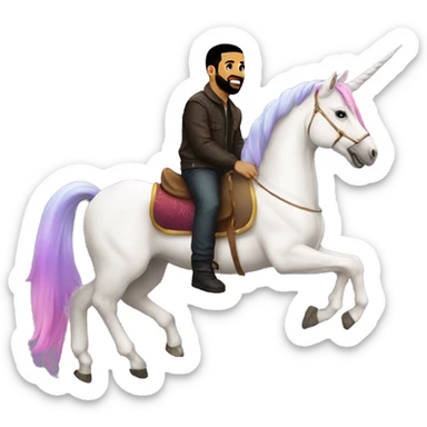 drake on a unicorn sticker