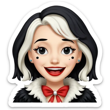 cruella de vil crying of laughter sticker