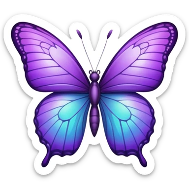 Purple butterfly in emoji sticker