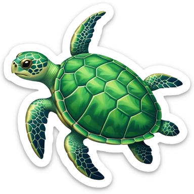 cute sea turtle swimming sticker