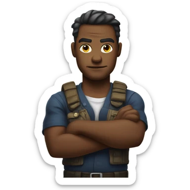 Arms crossed mad sticker