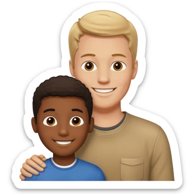 Tall white guy with dwarf black kid sticker