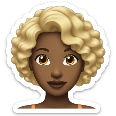 Beautiful black woman with blond curls sticker