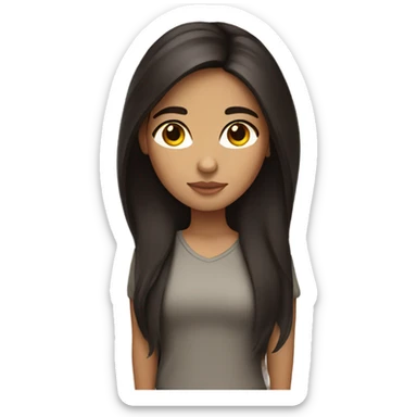 Hispanic girl with long dark brown hair sticker