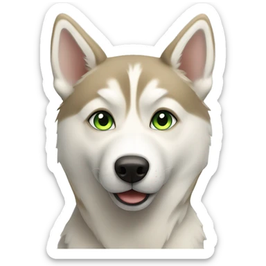 Beige husky with light brown green eyes sticker