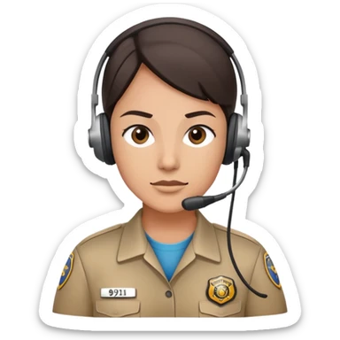911 dispatcher with head set sticker