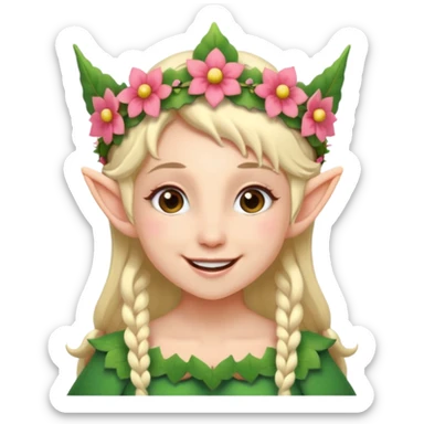 Elf with Flower Crown sticker