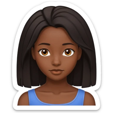 A pretty darkskin black girl with 4c type shoulder length hair  sticker