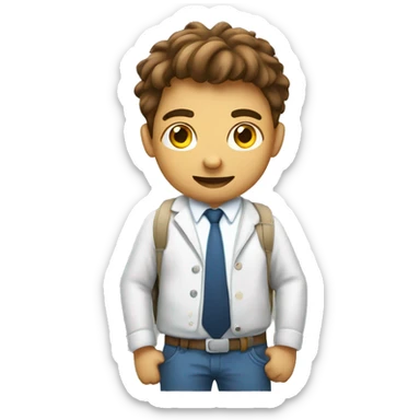 college student solving physics problem sticker