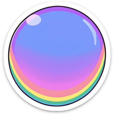 Iridescent soap bubble floating in the air with rainbow colors sticker