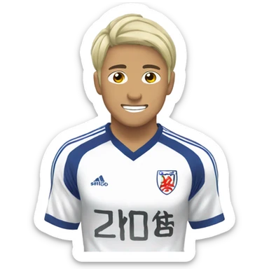anime jugador de futbol japones chutando un balo sticker