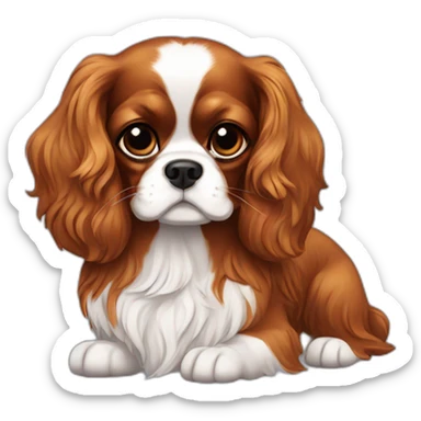 two cavaliers king charles spaniel in love sticker