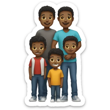 Family of 3 boys sticker
