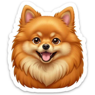 Cinematic Cute Yawning Orange Pomeranian Portrait Emoji, Head tilted slightly with a dramatic, wide-open yawn, showcasing a soft, fluffy orange Fur with a subtle shimmer, floppy ears slightly drooping, round brown eyes barely open in drowsy contentment, Simplified yet irresistibly adorable features, highly detailed, glowing with a soft, cozy glow, high shine, relaxed yet expressive, stylized with a touch of whimsy, bright and endearing, soft glowing outline, capturing the essence of a sleepy yet affectionate companion, so drowsy it feels like it could stretch right out of the screen and curl up for a nap! sticker